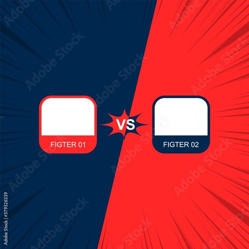 VS. Comics versus background for video game. Empty windows for the game character. Vector