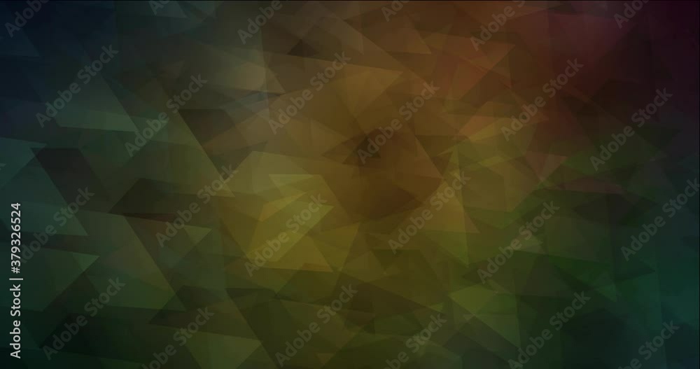 4K looping dark green, red video footage with rhombus. Holographic abstract video with cubs, rectangles. Clip for your commercials. 4096 x 2160, 30 fps.