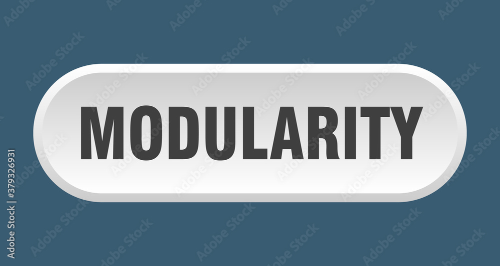 modularity button. rounded sign on white background