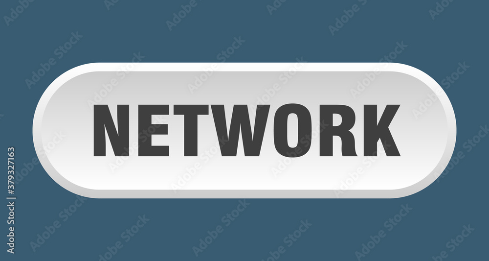 network button. rounded sign on white background