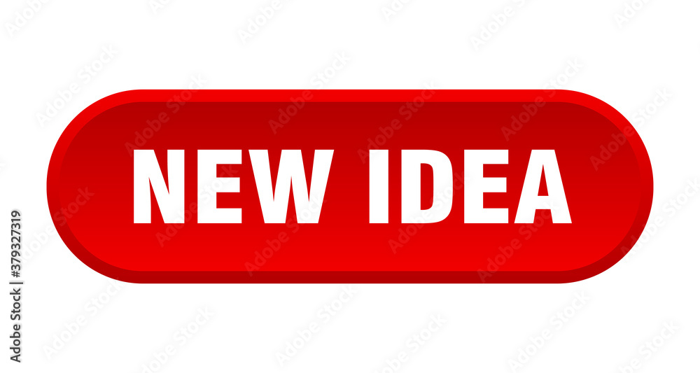 new idea button. rounded sign on white background new idea button. rounded sign on white background