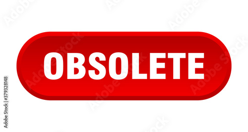 obsolete button. rounded sign on white background