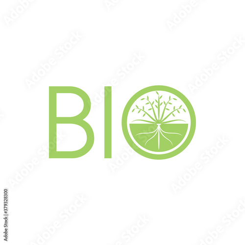 BIO plantation logo design vector