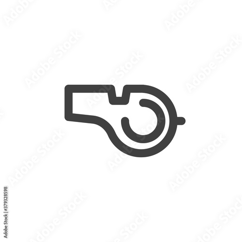 Referee whistle line icon. linear style sign for mobile concept and web design. Whistle outline vector icon. Symbol, logo illustration. Vector graphics