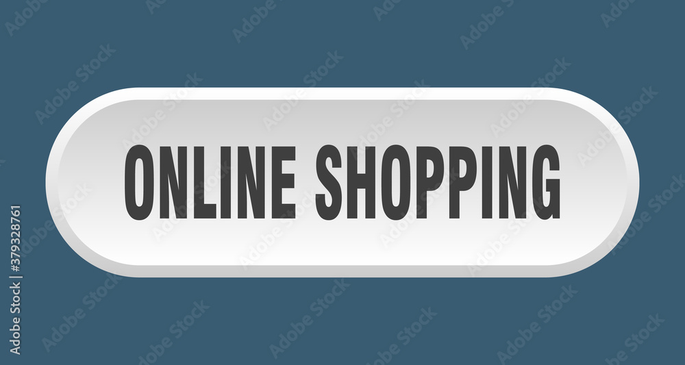 online shopping button. rounded sign on white background online shopping button. rounded sign on white background