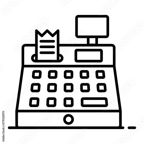 
Cash till invoice, cash register flat vector design 
