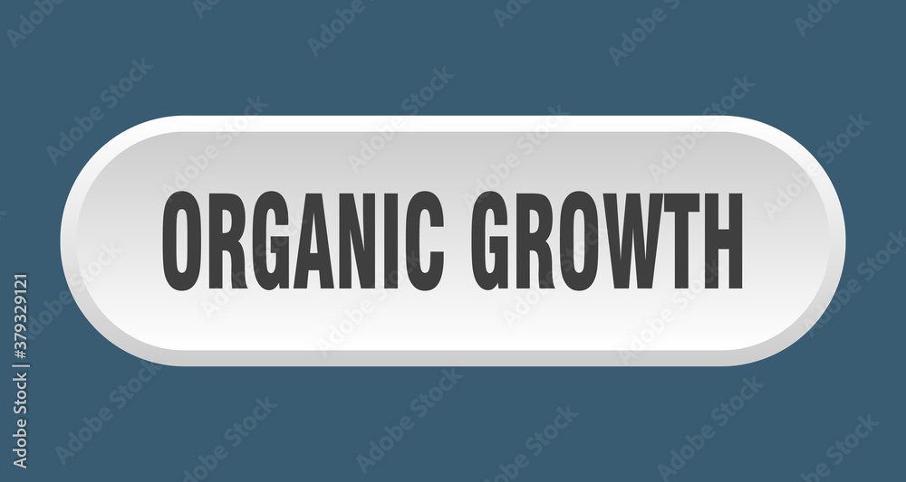 organic growth button. rounded sign on white background