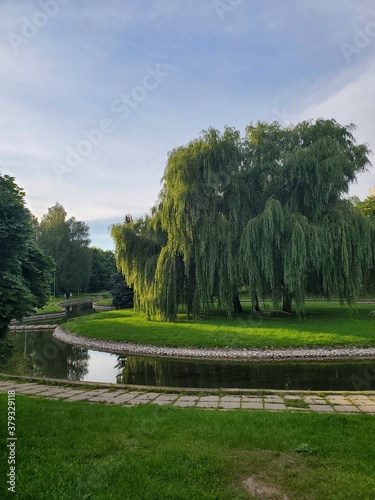 River in the park in Minsk, Belarus.