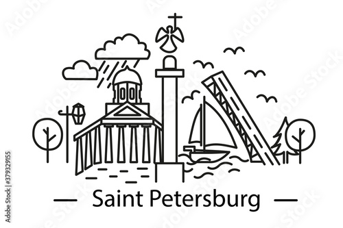 Line art Saint Petersburg
