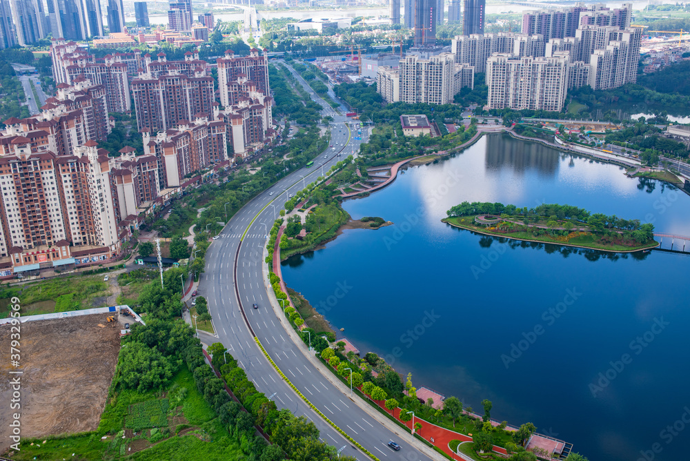 Scenery of Phoenix Lake Park, Nansha, Guangzhou, China