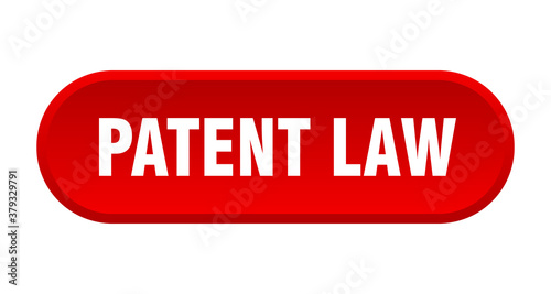patent law button. rounded sign on white background