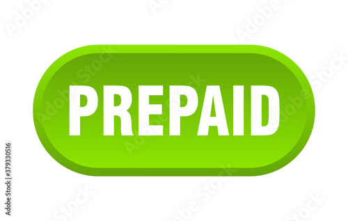prepaid button. rounded sign on white background