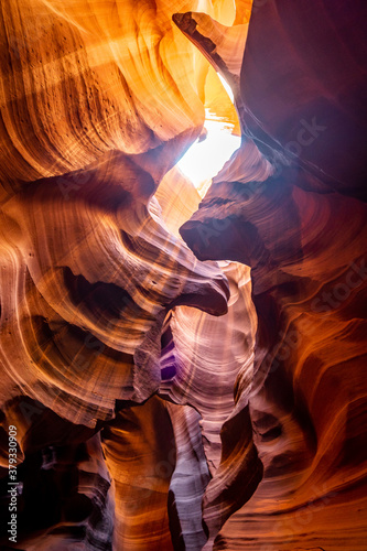 View of Antelope canyon before noon during summer season ( Upper ) . One of the most famous landscape in Arizona and locate near the town name Page , Arizona , United States of America