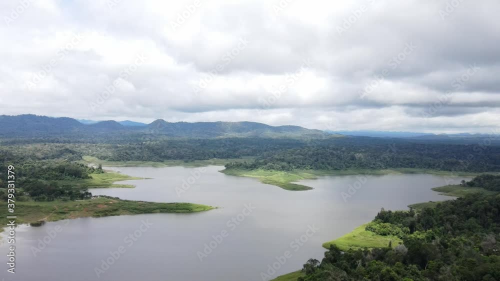 Aerial panoramic view of River in the dam, a bright summer day, aerial view drone shot. Aerial panoramic view of River in the dam, a bright summer day, aerial view drone shot.
