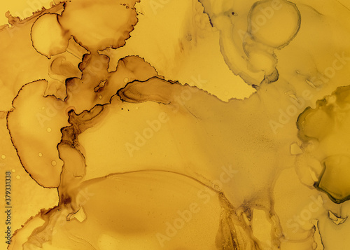 Black and Yellow Abstract Marble Backdrop. Color 