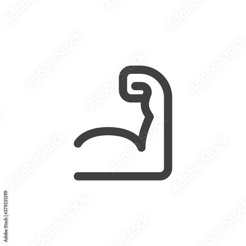 Biceps muscle line icon. linear style sign for mobile concept and web design. Strong hand outline vector icon. Symbol, logo illustration. Vector graphics