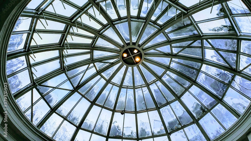 glass dome of the roof