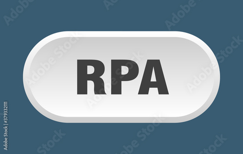 rpa button. rounded sign on white background