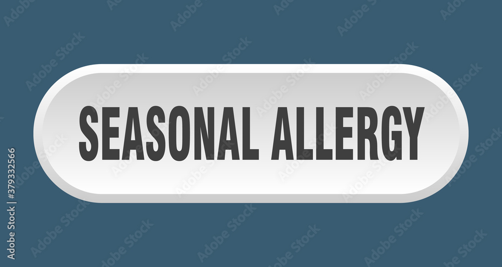 seasonal allergy button. rounded sign on white background