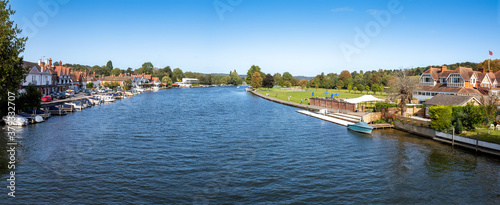 View from the bridge over the River Thames at Henley in Oxfordshire, England.