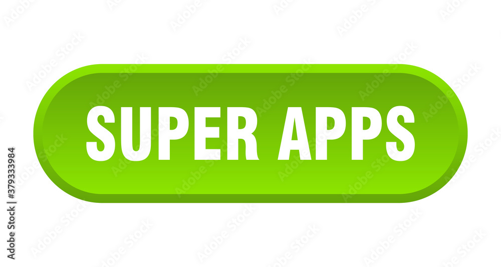 super apps button. rounded sign on white background super apps button. rounded sign on white background