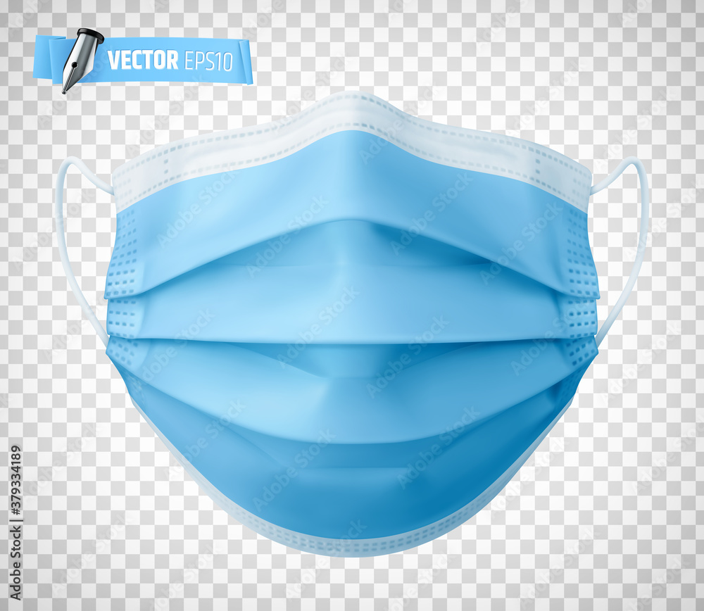 Masque chirurgical vectoriel sur fond transparent Stock Vector | Adobe Stock
