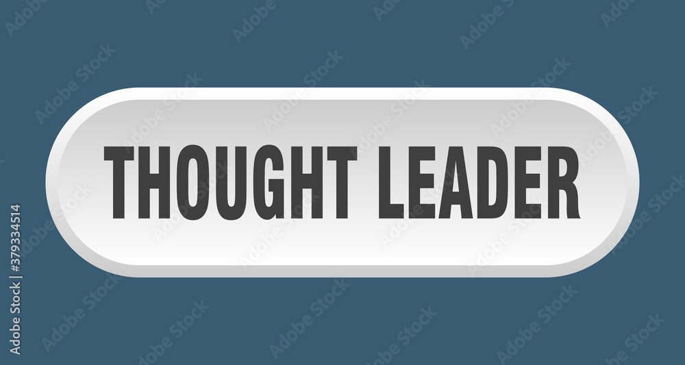 thought leader button. rounded sign on white background