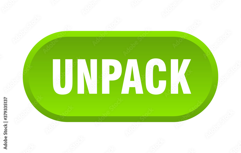 unpack button. rounded sign on white background unpack button. rounded sign on white background