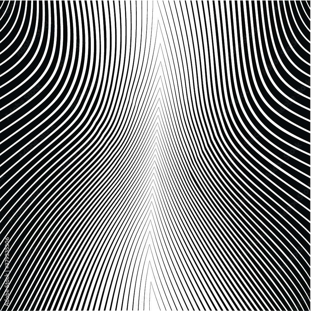 Abstract warped Diagonal Striped Background . Vector curved twisted slanting, waved lines texture