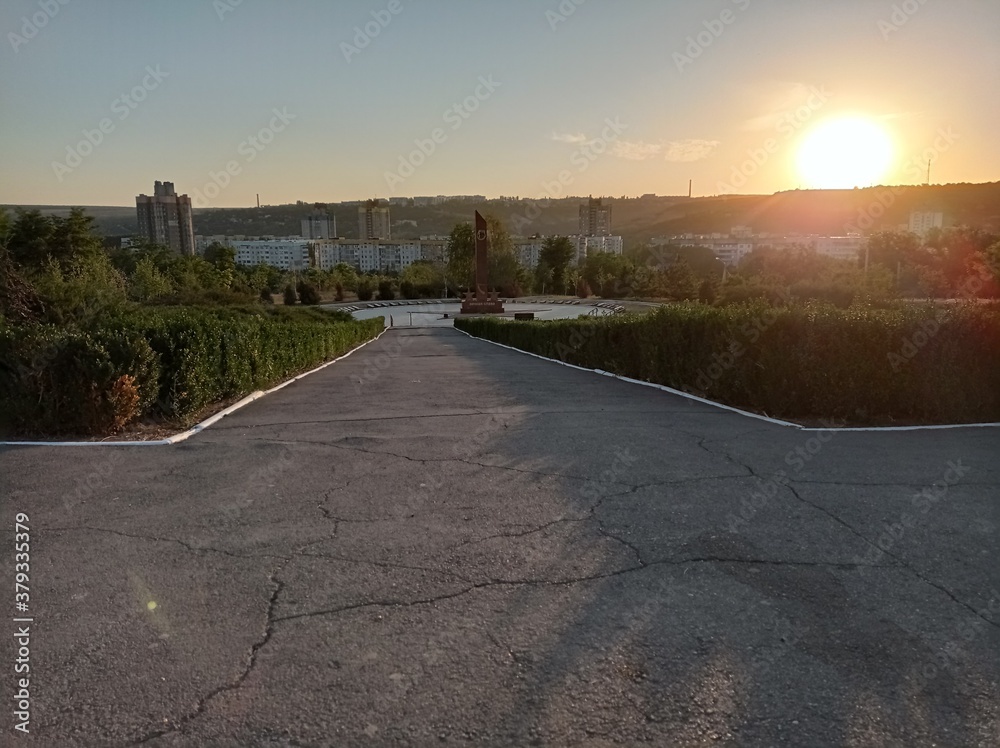 Obraz premium sunset over the river