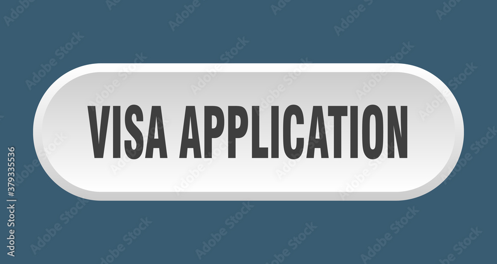 visa application button. rounded sign on white background