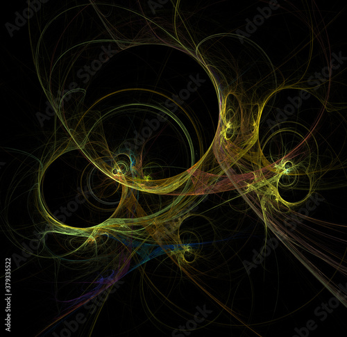 3D visualization and isolated abstract fractal on a black background. The abstract computer is generated by a fractal design.