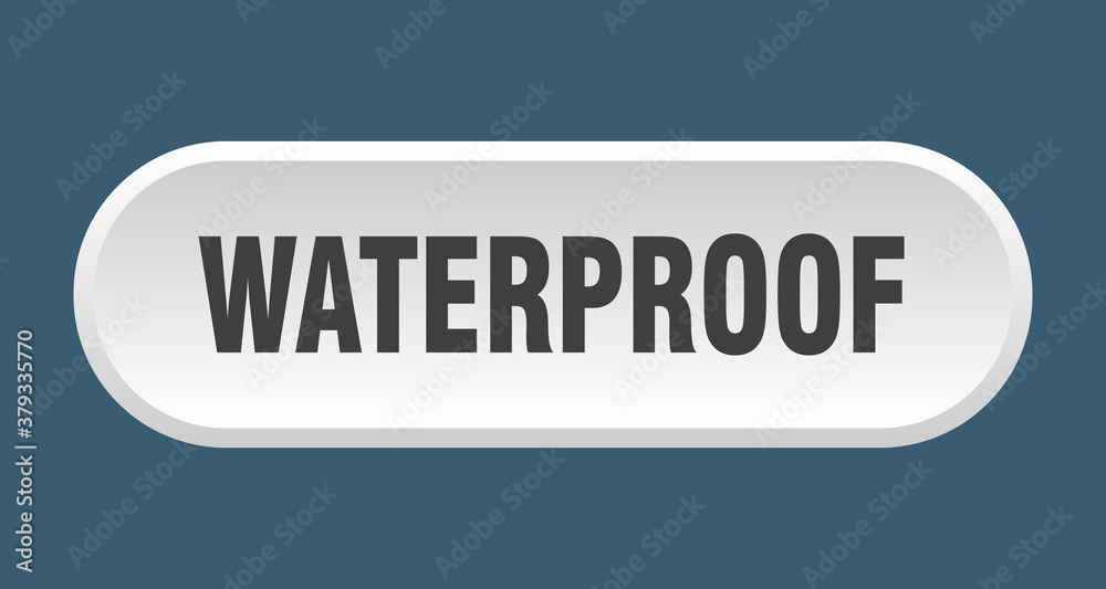 waterproof button. rounded sign on white background