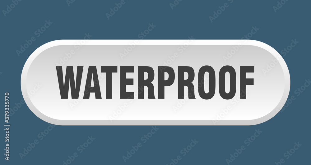 waterproof button. rounded sign on white background waterproof button. rounded sign on white background