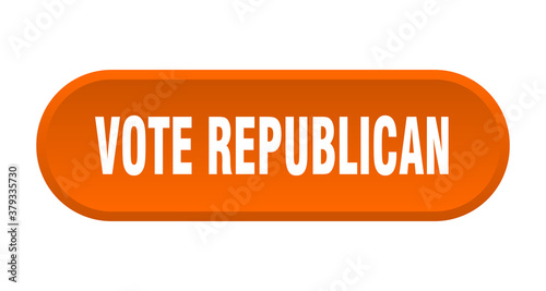 vote republican button. rounded sign on white background
