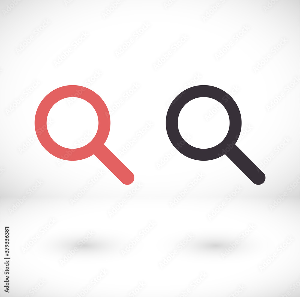 Magnifying glass vector icon or search icon, flat vector icon graphics on isolated vector icon background. Magnifying glass vector icon or search icon, flat vector icon graphics on isolated vector icon background.