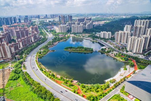 Scenery of Phoenix Lake Park, Nansha, Guangzhou, China © Lili.Q