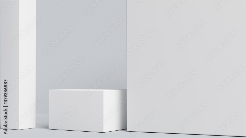 Product setting podium white abstract minimalistic geometry, minimal light interior, object placement, abstract gray background room, 3d rendering, Product setting podium white abstract minimalistic geometry, minimal light interior, object placement, abstract gray background room, 3d rendering,