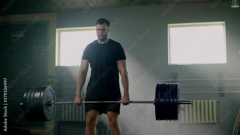 Athletic Man Lift Heavy Barbell . Athletic Man Lift Heavy Barbell .