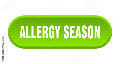 allergy season button. rounded sign on white background