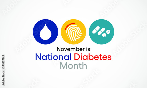 Vector illustration on the theme of National Diabetes awareness month observed each year during November.