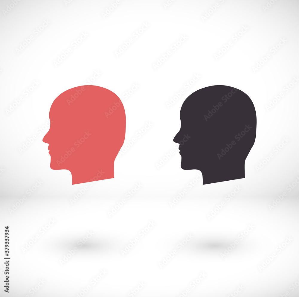 black silhouette vector icon of the profile of the human head.vector icon  flat vector vector icon illustration isolated