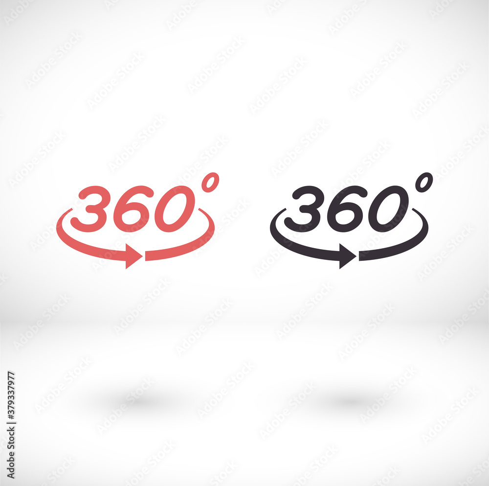 360 degree view vector icon isolated on white background Sign icon 360 degree angle. vector icon Geometric math symbol. vector icon full rotation 360 degree view vector icon isolated on white background Sign icon 360 degree angle. vector icon Geometric math symbol. vector icon full rotation