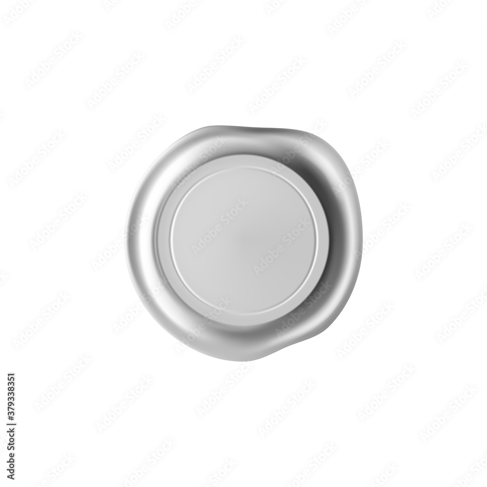 Silver wax seal stamp isolated on white background. Realistic guaranteed stamps. Realistic 3d vector illustration Silver wax seal stamp isolated on white background. Realistic guaranteed stamps. Realistic 3d vector illustration