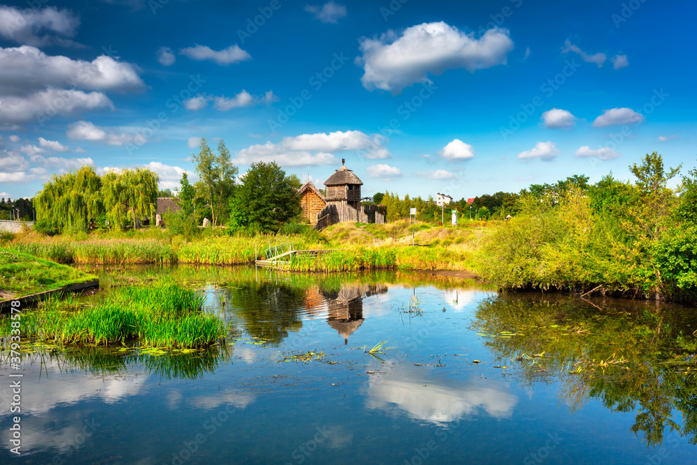 Fototapeta premium Beautiful scenery at the settlement of Trade Factory in Pruszcz Gdanski, Poland.