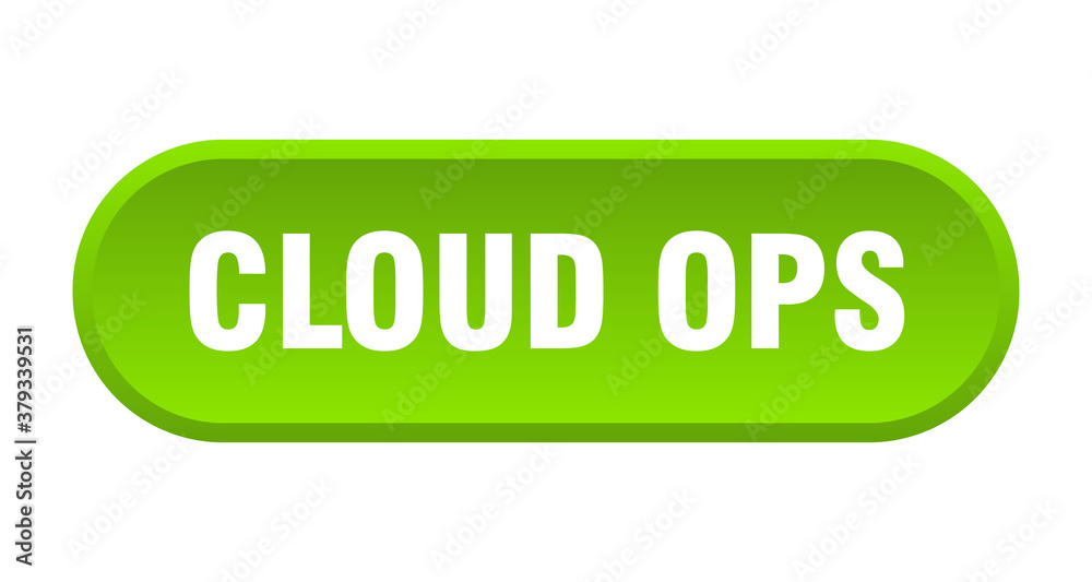 cloud ops button. rounded sign on white background cloud ops button. rounded sign on white background