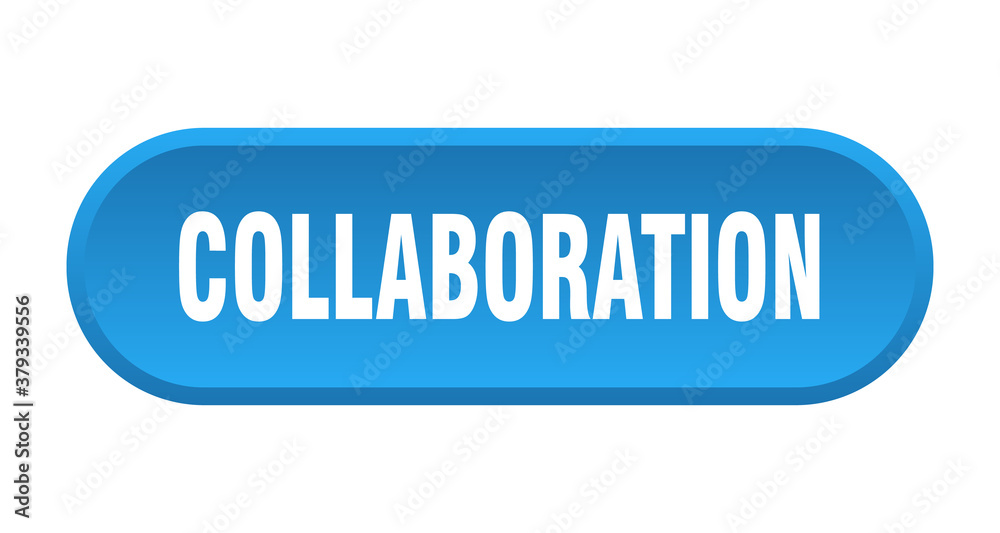 collaboration button. rounded sign on white background collaboration button. rounded sign on white background