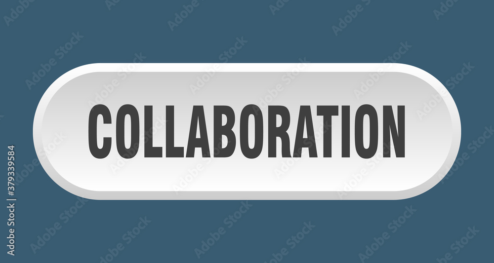 collaboration button. rounded sign on white background