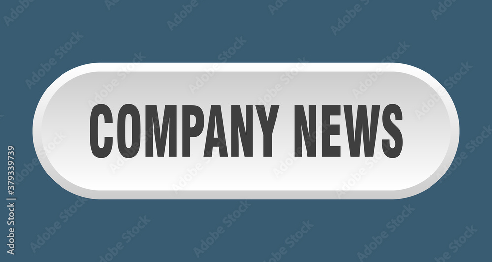 company news button. rounded sign on white background