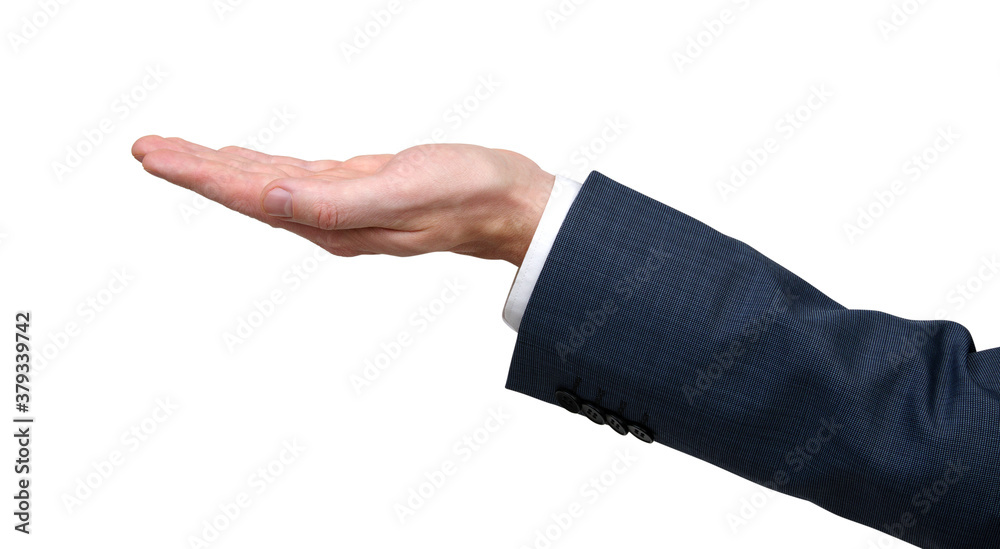 Dressed in a business suit man hand gesture of asking for the help Dressed in a business suit man hand gesture of asking for the help